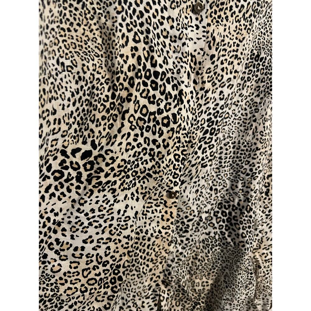 Chico's Linen Cheetah Print Shirt – Size 2 (US Large) – Animal Print - Picture 2 of 5